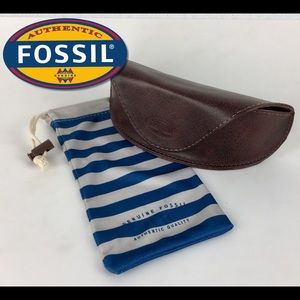 New Fossil Sunglasses Glasses Case Leather Gift